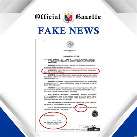 Malacañang Palace Clarifies: March 11, 2024, is Not a Holiday.